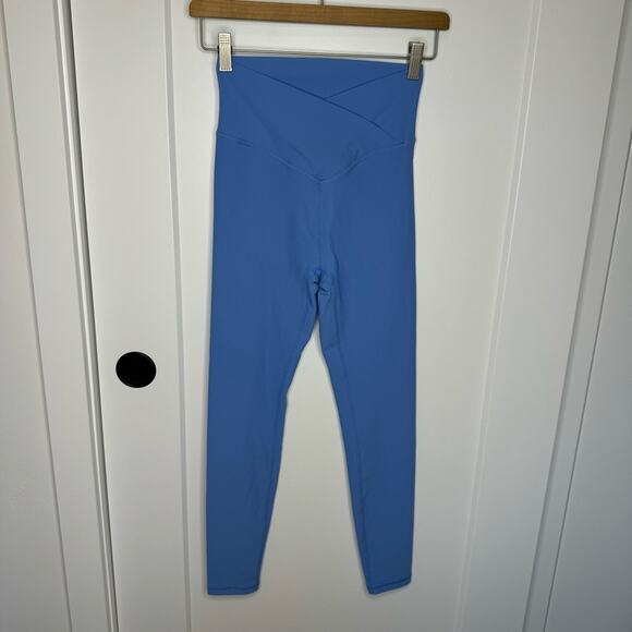 Wilo The Label Base Blue Crossover Waist Ribbed 7/8 Leggings Size XS - Picture 1 of 7